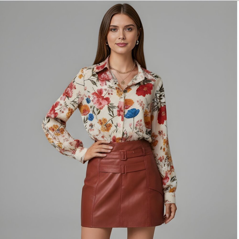 Boho Floral Print Blouse
